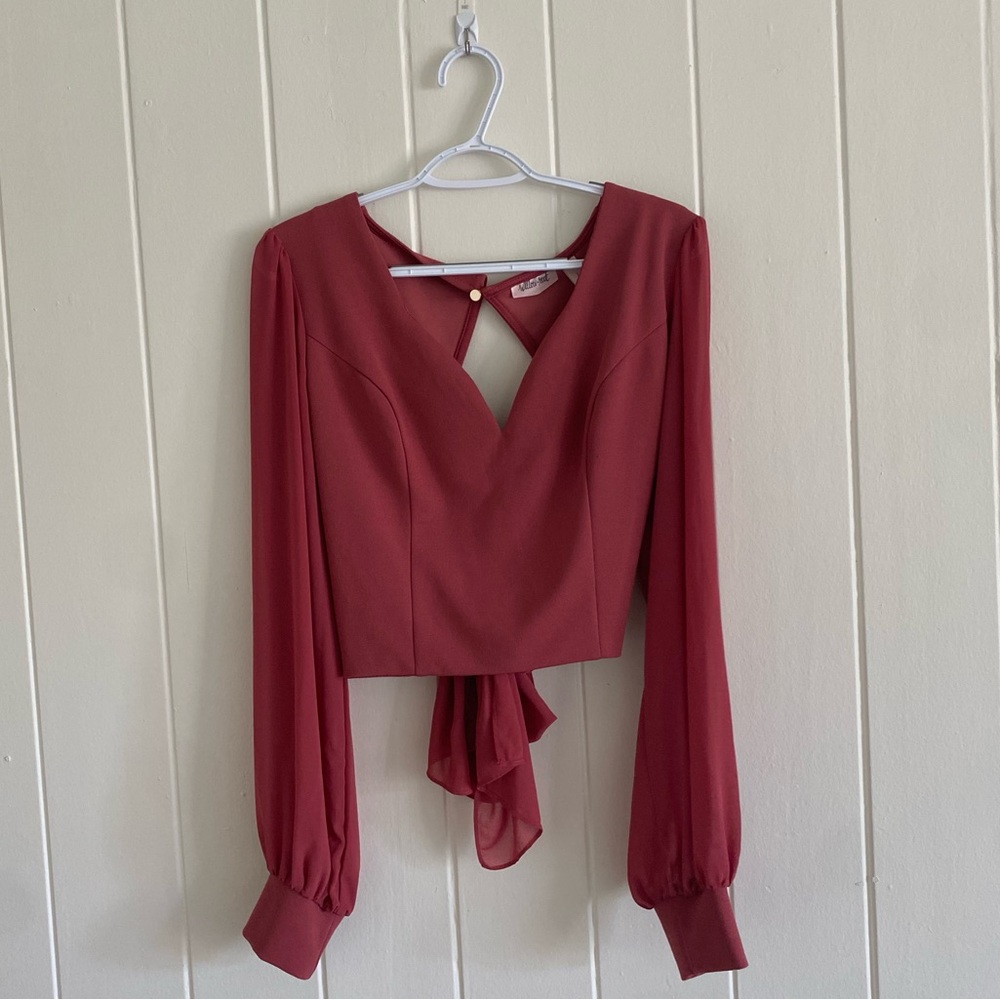 Willow & Root Blouse with Sheer Sleeves